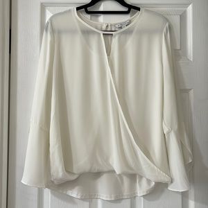 41 Hawthorn Faux wrap long sleeve blouse size large